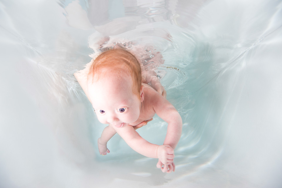 Underwater premature baby
